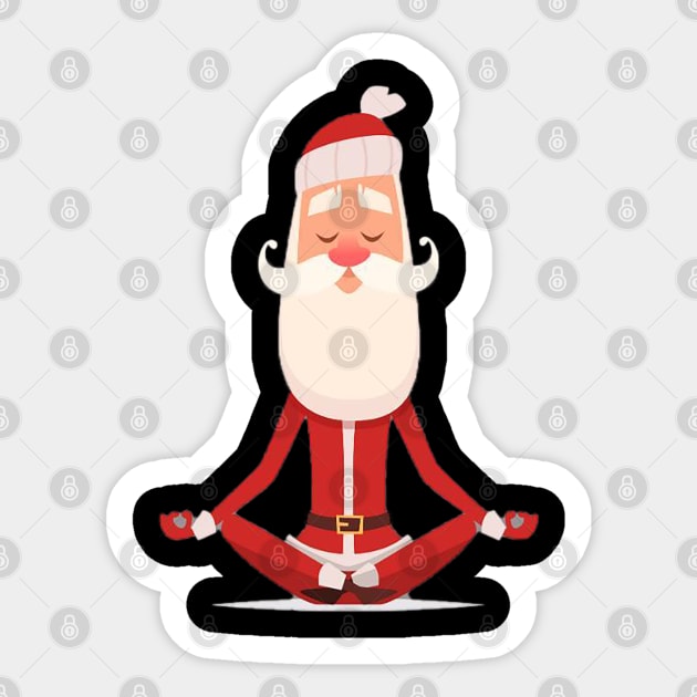 Santa yoga Sticker by Zodx99